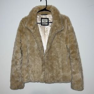 Abercrombie & Fitch Tan Faux Fur Jacket